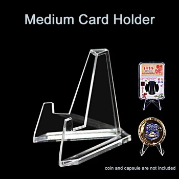 2 חתיכות בינוניות בעל כרטיס קטן לעמוד מדף התצוגה על לוח המשחק אביזרים מתלה Toploader השולחן אחסון