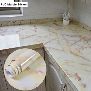 PVC השיש טפט השיש במטבח שיפוץ רהיטים מדבקה הדבקה עצמית עמיד במים, שמן הוכחה מדבקה