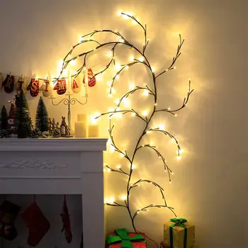 144 נוריות קש אור קסום ווילו גפן המנורה גמיש DIY חג המולד אור לחדר קיר מסיבת חתונה מדף האח עיצוב