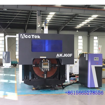 AccTek סבירים גבוהה דיוק לייזר סיב צינור מכונות חיתוך עגול מרובע צינורות