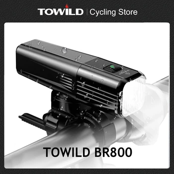 TOWILD BR800 אור אופניים עם זנב אור נטענת USB LED MTB מול מנורת פנס אלומיניום פנס אופניים אור