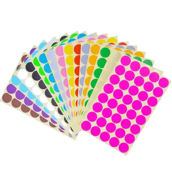 צבע 19mm חמוד עיגולים עגולים קוד מדבקות עיצוב אלבומים עצמי דבק דביק, תוויות