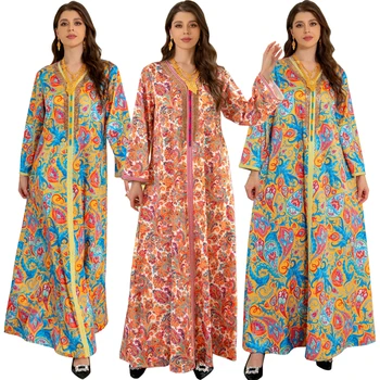 עיד יהלום Jalabiya Kaftan הערבי Abaya דובאי המוסלמים אופנה האסלאמית בגדים שמלת מקסי נשים 2023 Vestidos חלוק נשי Musulmane