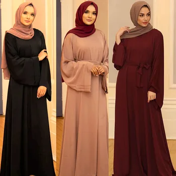 חדש המוסלמים אופנה חיג ' אב דובאי Abaya שמלות ארוכות עם נשים לבנות ויפות האסלאם בגדים כפיות אפריקה שמלות לנשים Vestido החלוק