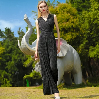 האביב 2023 נשים בנות אופנה קובע משרד ליידי בלינג שחור אלגנטי סרבלים שרוולים רחב רגל מכנסיים סגולים V-סט