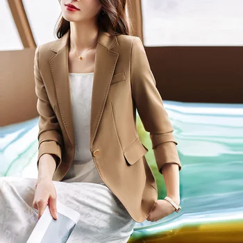 איכות האביב קיץ של נשים קוריאני אופנה אלגנטית חופשי בינוני שרוול הז ' קט המשרד פנאי מעיל דק קרדיגן מעיל עליון 4XL