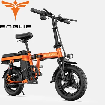 ENGWE קבר t14 כתום קיפול אופניים חשמליים 14inch מיני אופניים חשמליים 48V10A למבוגרים 2023 גרסה