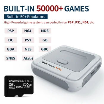 4K HDMI תואם-50+ אמולטור 50000+ משחקי רטרו סופר קונסולת X תיבת הטלוויזיה וידאו שחקן משחק עבור PSP/PS1/N64 WiFi