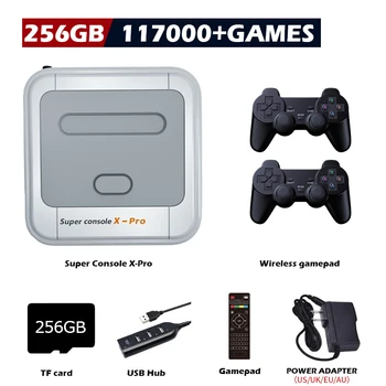 סופר קונסולת X עם Gamepads משחק רטרו מסוף תמיכה 80 אמולטורים Pro 110000 וידאו משחקים עבור PSP/PS1/DC/מיים/נעמי