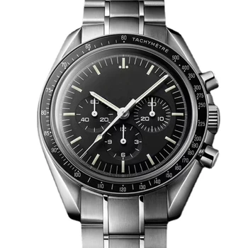 פופולרי המקורי מותג שעונים לגברים יוקרה אוטומטי קוורץ Mov השעון מקרמיקה לוח שחור עור 40mm AAA שעונים מכירה חמה