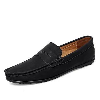 נוער אופנה גברים נעלי עור שחור אופנה גברים נעלי נוחות נעלי נעלי Mens העליון איכות נהיגה מוקסינים לגברים