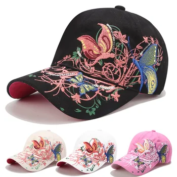 חדש רקמה פרחונית נשים כובע בייסבול חיצוני המשקף מזדמן מתכוונן אנטי uv משאית כובעים אופנה אבא הכובע