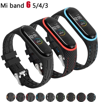 סיליקון רצועה לxiaomi Mi בנד 6 5 4 צמיד ספורט חגורת Smartwatch החלפת רצועת שעון צמיד mi band 3 5 6 7 הרצועה.