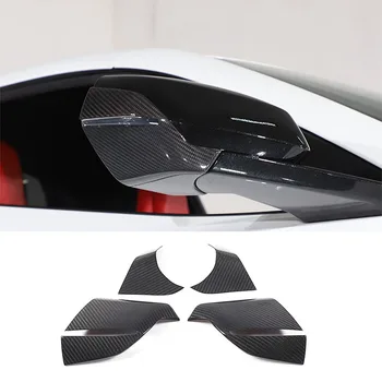 על קורבט C8 סטינגריי Z51 Z06 2020-2023 אמיתי סיבי פחמן המכונית החיצוני האחורית המראה בצד התחתון התחתון כיסוי מעטפת קאפ
