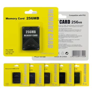 על PS2 8MB/64/128 מגה-בתים/256MB זיכרון כרטיס זיכרון כרטיסי הרחבה מתאימים סוני פלייסטיישן 1 PS2 שחור כרטיס זיכרון הסיטוניים