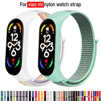 ניילון לולאה לxiaomi Mi בנד 7-7 nfc smartwatch צמיד ספורט Miband7 קוראה החלפת צמיד חכם להקה 7 6 5 3 4 הרצועה.