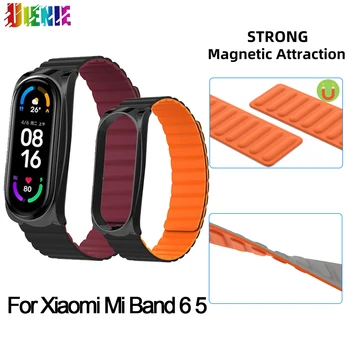 מגנטי חדש צפו רצועת לxiaomi Mi בנד 6 5 רצועת Smartwatch צמיד חגורה מתכת החלפת צמיד Xiaomi הלהקה 5 6