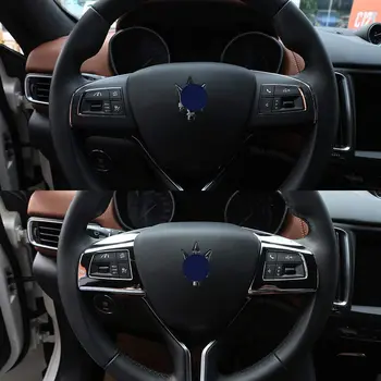 ABS סיבי פחמן סגנון ההגה כפתור קישוט מסגרות הכיסוי לקצץ 2pcs עבור מזראטי ג ' יבלי על Quattroporte 2013 -- 2018