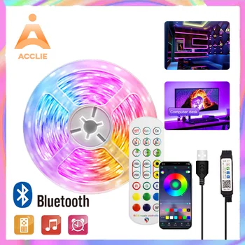 Bluetooth אורות Led הרצועה 5050 5V USB Led קלטת סרט Bluetooth אחורית האפליקציה טלפון טלוויזיה אור 5M 10M-15 מטר 20M 25M 30M