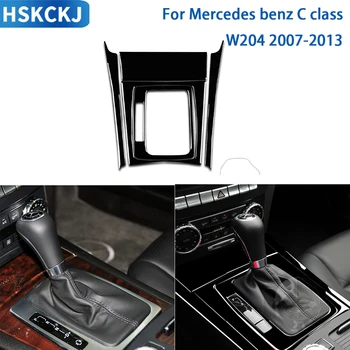 עבור מרצדס C Class W204 2007-2013 אביזרי רכב פנים ציוד לקצץ לוח סטיקר מבריק שחור פלסטיק