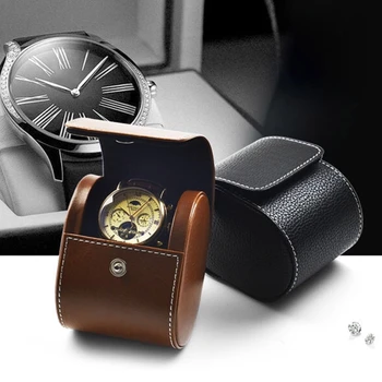 1 חריץ נסיעות לצפות מקרה עמיד למים שעון יד רול ארגונית עור PU עבור שעון יד תכשיטים להציג את הפרסומת מתנה