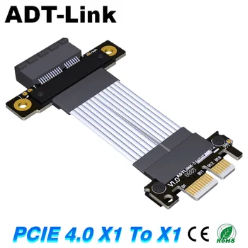 PCIE X1 קמה כבל כפול 90 מעלות זווית ישרה PCIe 4.0 X1 כדי X1 כבל מאריך GEN4 1x PCI Express כרטיס Riser סרט Extender