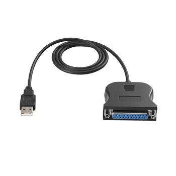 USB ל-IEEE 1284 DB25 25 פין מדפסת מקבילה נקבה כבל מתאם כבל