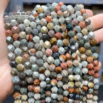 6 8 10mm טבעי האוקיינוס אבן פנים צורת יהלום חרוז צבעוני חופשי Spacer על התכשיטים עשה זאת בעצמך צמיד שרשרת אביזר