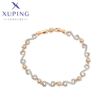 Xuping תכשיטי אופנה יוקרה אלגנטית בסגנון של נשים צמידי זהב צבע מתנות יום הולדת S00041571