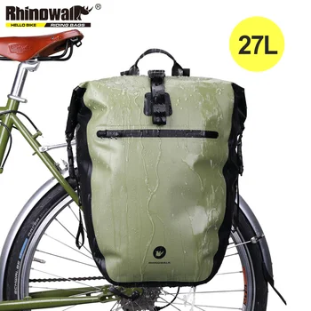 Rhinowalk אופניים התיק 27-30L עמיד למים אופניים Pannier תיק אחורי מתלה אופניים תרמיל נסיעות הזנב מושב המטען מזוודה בשקית המוביל