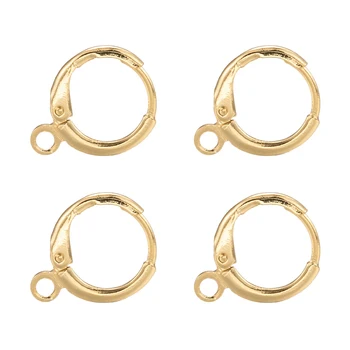 5 זוגות פליז עגיל ווים Leverback עגיל הממצאים צבע זהב עגיל אבזם עבור נשים התכשיטים הממצאים 14.7x11.7x2mm