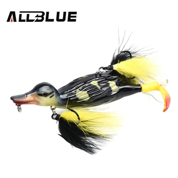 ALLBLUE 3D ברווז מטומטם Topwater דיג פיתיון צף פיתיון מלאכותי טפטוף ולא להתיז רגליים קשה דיג הגיר
