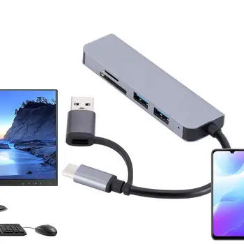רכזת USB 5 1 סוג C רכזת OTG 5 יציאת USB C-HUB רב מפצל מתאם USB נייד C Dongle עבור Xiaomi Lenovo ForMacbook