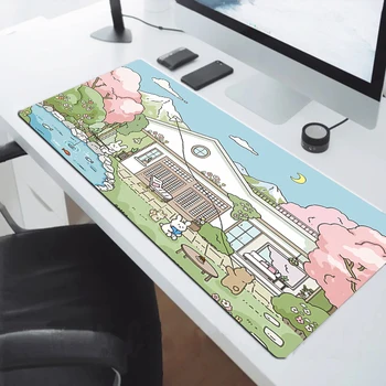 Deskmat ארנב מקלדת, משטח העכבר גיימר ערכת משחקים מחשבים נישאים Kawaii שולחן ואביזרים שולחנות מחשב על השולחן עכברים Mousepad