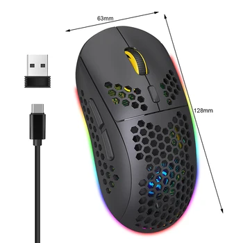 Wireless Gaming Mouse תאורה אחורית ארגונומי המשחק USB עכברים למחשב RGB גיימר שולחן העבודה של מחשב נייד עכבר המשחקים