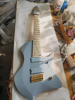 8 חוטים Tosin עבאסי כחול גיטרה חשמלית ליבה הסריגים, Malple נק & סקייט אצבעות, מתכת זהב