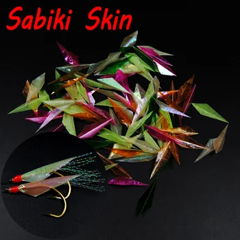 Bimoo 280pcs/תיק טרום לחתוך פלאש Sabiki עור של דג פלסטיק Sabiki כנפיים Shinning צבע מעורבב על פיתיון הציוד עושה