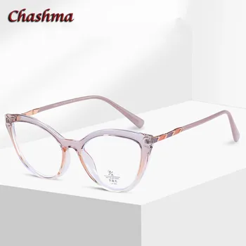 Chashma נשים מרשם משקפיים עין חתול האביב ציר מסגרת אופטי משקפי שמש משקפיים אופנה אנטי בלו ריי תואר עדשות