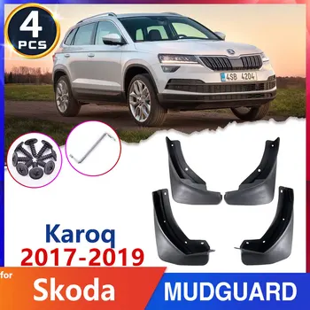 רכב צמיגים פנדר כנף בוץ על סקודה Karoq 2017 2018 2019 Mudguard השומרים הפתיחה מדפים אוטומטי מדבקות אביזרי רכב סחורות