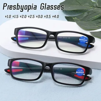 גברים אנטי-אור כחול משקפי קריאה אופנה ספורט TR90 רחוק ראייה משקפי וינטג ' זוקן ראייה אופטי של משקפיים עם Diopters