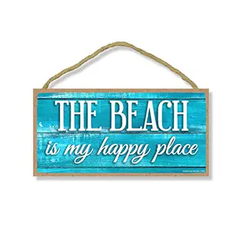 מותק טל מתנות נושא החוף תפאורה, חוף הים הוא המקום השמח שלי, תלוי עץ לחתום, החוף עיצוב