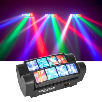 חדש מיני תאורת הבמה 8*3W RGBW LED עכביש קרן נע בראש המנורה DJ, דיסקו מסיבת מועדון הלילה ריקוד חתונה בר החג השפעה