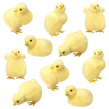 10 יח ' הפסחא אפרוחים גוזלים מיני עוף ממולא קטן מצייצות עוף קטיפתי מציאותי חיות צעצוע