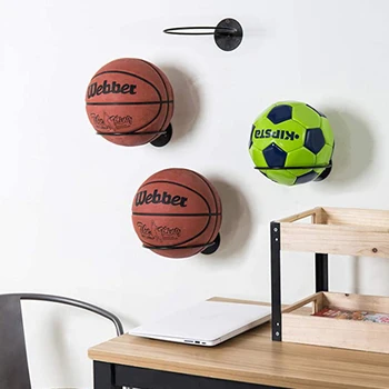קיר רכוב כדורסל אחסון מדף ברזל רב-תכליתי הכדור כדורגל בעל הכובע שטח אחסון חיסכון תלייה מתלה עיצוב חדר