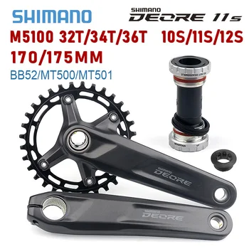 Shimano Deore FC M5100 MTB Crankset 10 11S אופני הרים סבבת 175 170mm 32T Cranksets אופניים התחתון BB52 M500 M501