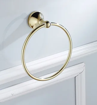 צבע זהב טבעת פליז הקיר מגבת טבעת אמבטיה אביזרי אמבטיה בעל מגבת רחצה חומרה ZD872
