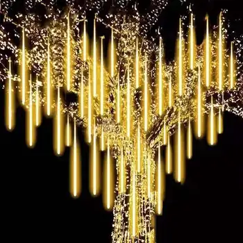 הוביל נטיף קרח אור מחרוזת אגדות מטאורים אורות חג המולד בחוץ עץ רחוב דקורטיבי השנה החדשה החתונה, קישוט הבית