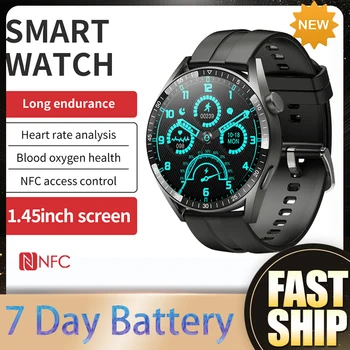 GT8 עבור HUAWEI PayPal Alipay Smartwatch אדם NFC קולית Siri, העוזרת גברים IP68, עמיד למים Bluetooth קורא קצב הלב החמצן בדם