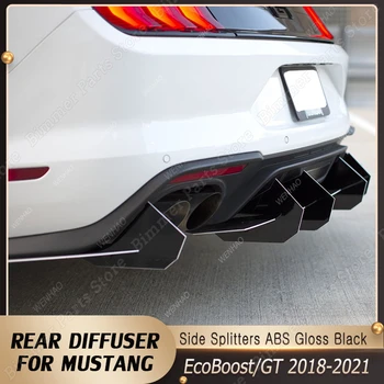 המכונית הפגוש האחורי מפזר השפתיים ספוילר אחורי בצד מפצלי על מוסטנג EcoBoost ערכת גוף ביצועים חלקים ההסתה 2018-2021