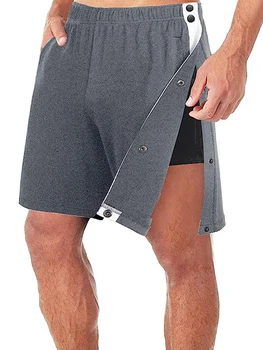גברים בלבוש קליל בקיץ מכנסיים קצרים טלאים אלסטי המותניים חופשי מכנסיים קצרים עם הצד לחצנים, כיסי צד